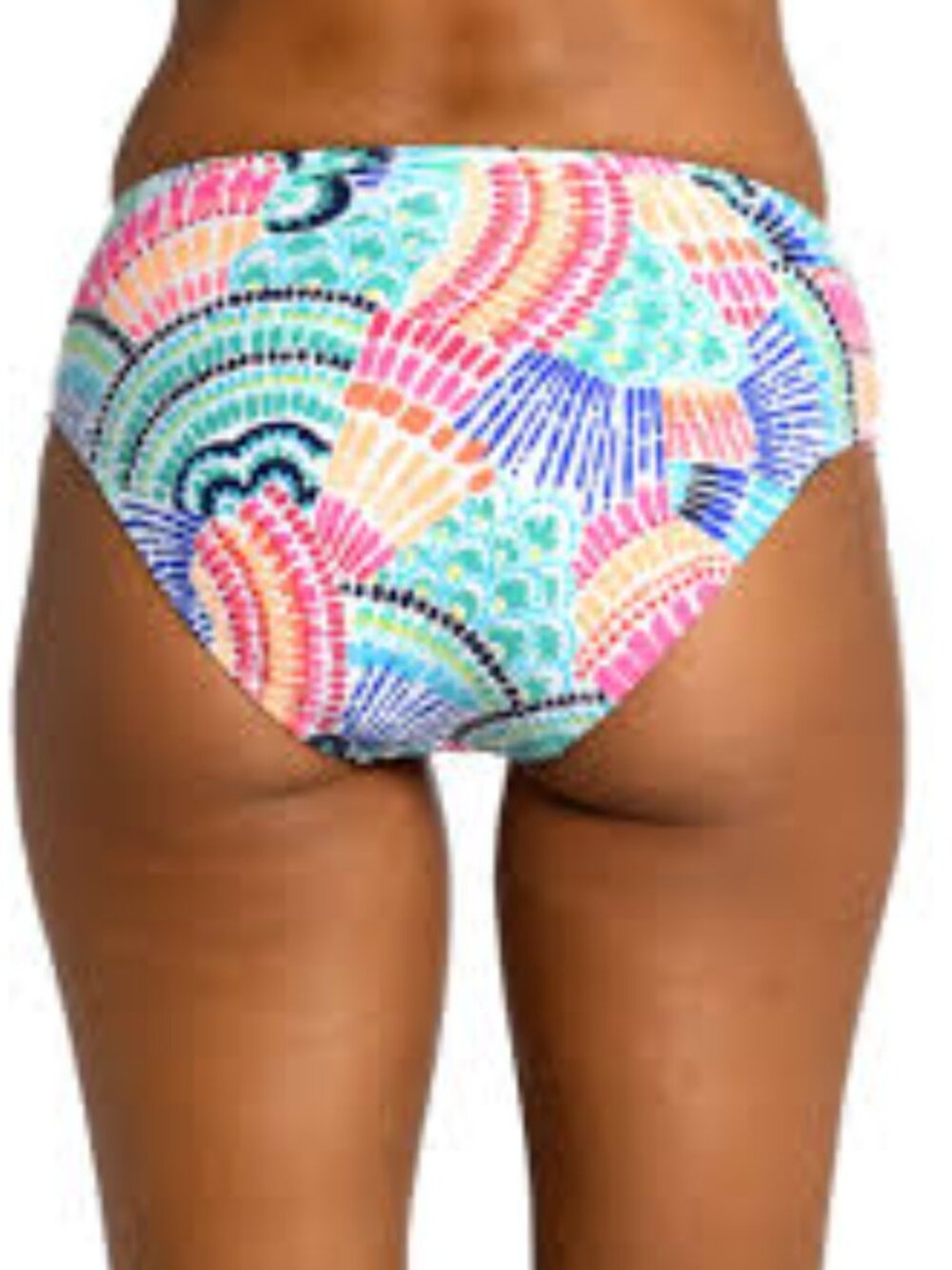 La Blanca Waves of Color Fold-Over Hipster Bikini Bottoms – Multicolor – Size 22